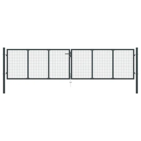 Gartengittertor aus grau verzinktem Stahl, 400 x 125 cm von vidaXL, Gartentore - Ref: Foro24-145776, Preis: 324,91 €, Rabatt: %