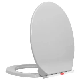 WC-Sitz mit Absenkautomatik und Schnellverschluss, oval, hellgrau von vidaXL, Toiletten- und Bidetsitze - Ref: Foro24-145815,...