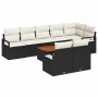 Conjunto de sofá de jardín 9 pcs Negro y