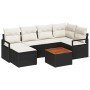 Conjunto de sofá de jardín 7 pcs Negro y