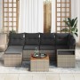 Conjunto de sofá de jardín 7 pcs Gris