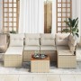Conjunto de sofá de jardín 7 pcs Beige y
