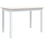 Dining table made of white and brown rubber wood 114x71x75 cm by vidaXL, Kitchen and dining tables - Ref: Foro24-247363, Pric...