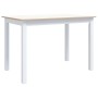Esstisch aus weißem und braunem Gummiholz 114x71x75 cm von vidaXL, Küchen- und Esstische - Ref: Foro24-247363, Preis: 135,99 ...