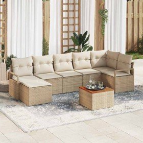 Conjunto de sofá de jardín 8 pcs Beige y