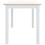 Dining table made of white and brown rubber wood 114x71x75 cm by vidaXL, Kitchen and dining tables - Ref: Foro24-247363, Pric...