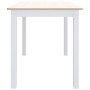 Esstisch aus weißem und braunem Gummiholz 114x71x75 cm von vidaXL, Küchen- und Esstische - Ref: Foro24-247363, Preis: 135,99 ...