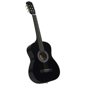 Guitarra clásica para niños y principiantes negro 3/4 36"