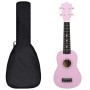 Soprano ukulele set with case for children pink 21" by vidaXL, String instruments - Ref: Foro24-70148, Price: 30,59 €, Discou...