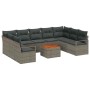 Conjunto de sofá de jardín 10 pcs Gris