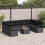 Conjunto de sofá de jardín 10 pcs Negro