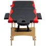 Klappbare Massageliege 3 Zonen Holz schwarz und rot von vidaXL, Massageliegen - Ref: Foro24-110214, Preis: 156,76 €, Rabatt: %