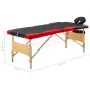 Camilla de masaje plegable 3 zonas madera negro y rojo de vidaXL, Mesas de masaje - Ref: Foro24-110214, Precio: 156,76 €, Des...