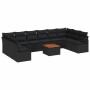 Conjunto de sofá de jardín 11 pcs Negro