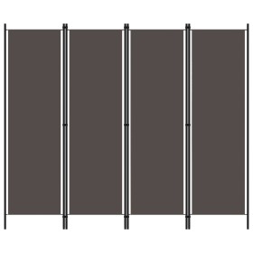 Biombo divisor de 4 paneles gris antracita 200x180 cm