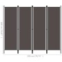 Anthracite gray 4-panel divider screen 200x180 cm by vidaXL, Room dividers - Ref: Foro24-320721, Price: 34,12 €, Discount: %