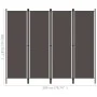 Anthracite gray 4-panel divider screen 200x180 cm by vidaXL, Room dividers - Ref: Foro24-320721, Price: 49,78 €, Discount: %