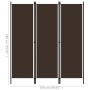 Biombo divisor de 3 paneles marrón 150x180 cm de vidaXL, Divisores de ambientes - Ref: Foro24-320716, Precio: 28,80 €, Descue...