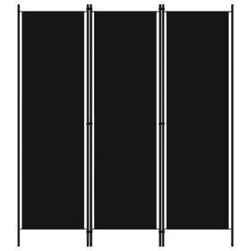 Biombo divisor de 3 paneles negro 150x180 cm de vidaXL, Divisores de ambientes - Ref: Foro24-320718, Precio: 27,10 €, Descuen...