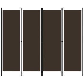 Biombo divisor de 4 paneles marrón 200x180 cm