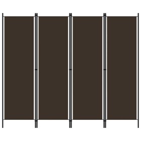 Biombo divisor de 4 paneles marrón 200x180 cm de vidaXL, Divisores de ambientes - Ref: Foro24-320720, Precio: 33,47 €, Descue...