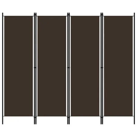 Biombo divisor de 4 paneles marrón 200x180 cm de vidaXL, Divisores de ambientes - Ref: Foro24-320720, Precio: 41,45 €, Descue...