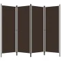 Biombo divisor de 4 paneles marrón 200x180 cm de vidaXL, Divisores de ambientes - Ref: Foro24-320720, Precio: 41,45 €, Descue...