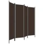 Biombo divisor de 4 paneles marrón 200x180 cm de vidaXL, Divisores de ambientes - Ref: Foro24-320720, Precio: 41,45 €, Descue...