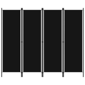 Biombo divisor de 4 paneles negro 200x180 cm de vidaXL, Divisores de ambientes - Ref: Foro24-320722, Precio: 34,12 €, Descuen...