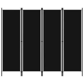 Divider screen with 4 panels black 200x180 cm by vidaXL, Room dividers - Ref: Foro24-320722, Price: 49,78 €, Discount: %