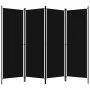 Divider screen with 4 panels black 200x180 cm by vidaXL, Room dividers - Ref: Foro24-320722, Price: 49,78 €, Discount: %