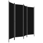 Biombo divisor de 4 paneles negro 200x180 cm de vidaXL, Divisores de ambientes - Ref: Foro24-320722, Precio: 32,22 €, Descuen...