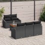 Conjunto de sofá de jardín 6 pcs Negro
