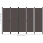 Trennwand mit 5 anthrazitgrauen Paneelen 250x180 cm von vidaXL, Raumteiler - Ref: Foro24-320725, Preis: 42,01 €, Rabatt: %