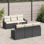 Conjunto de sofá de jardín 7 pcs Negro y