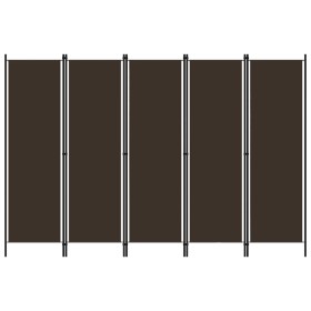 Biombo divisor de 5 paneles marrón 250x180 cm de vidaXL, Divisores de ambientes - Ref: Foro24-320724, Precio: 39,48 €, Descue...