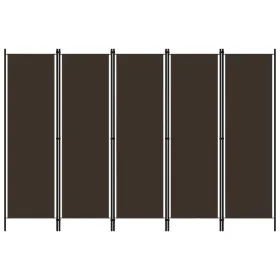Brown 5-panel divider screen 250x180 cm by vidaXL, Room dividers - Ref: Foro24-320724, Price: 47,03 €, Discount: %