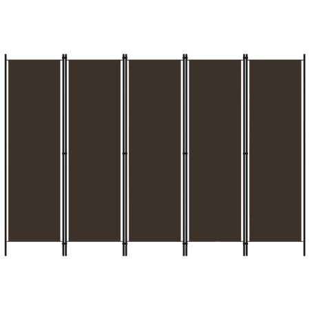 Biombo divisor de 5 paneles marrón 250x180 cm de vidaXL, Divisores de ambientes - Ref: Foro24-320724, Precio: 39,48 €, Descue...