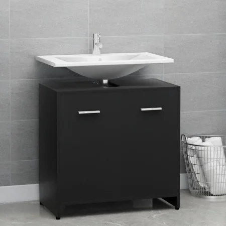 Badezimmerschrank aus schwarzem Sperrholz, 60 x 33 x 61 cm von vidaXL, Badezimmermöbel - Ref: Foro24-802571, Preis: 51,64 €, ...