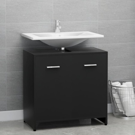 Black plywood bathroom cabinet 60x33x61 cm by vidaXL, Bathroom furniture - Ref: Foro24-802571, Price: 49,56 €, Discount: %