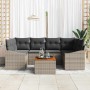 Conjunto de sofá de jardín 7 pcs Gris