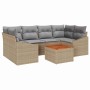 Conjunto de sofá de jardín 7 pcs beige y gris claro