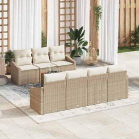 Conjunto de sofá de jardín 8 pcs Beige y