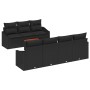 Conjunto de sofá de jardín 8 pcs Negro
