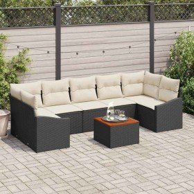Conjunto de sofá de jardín 8 pcs Negro y blanco en Conjuntos de jardín | Comprar online en Foro24