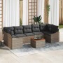 Conjunto de sofá de jardín 8 pcs Gris