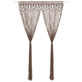 Cortina de macramé algodón gris taupé 140x240 cm de vidaXL, Cortinas y visillos - Ref: Foro24-323982, Precio: 44,30 €, Descue...