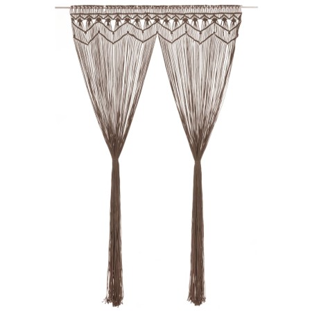Cortina de macramé algodón gris taupé 140x240 cm de vidaXL, Cortinas y visillos - Ref: Foro24-323982, Precio: 45,92 €, Descue...
