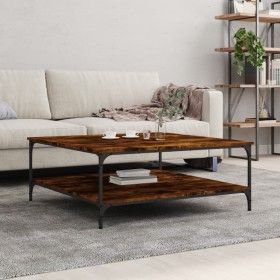 Mesa de centro madera de ingeniería roble ahumado 100x100x40 cm de vidaXL, Mesas de centro - Ref: Foro24-832845, Precio: 90,6...