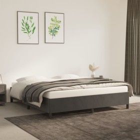 Estructura de cama de terciopelo gris oscuro 180x200 cm de vidaXL, Camas y somieres - Ref: Foro24-347337, Precio: 134,19 €, D...